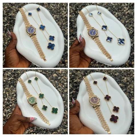 WRISTWATCH + VCA DROP NECKLACE COMBO